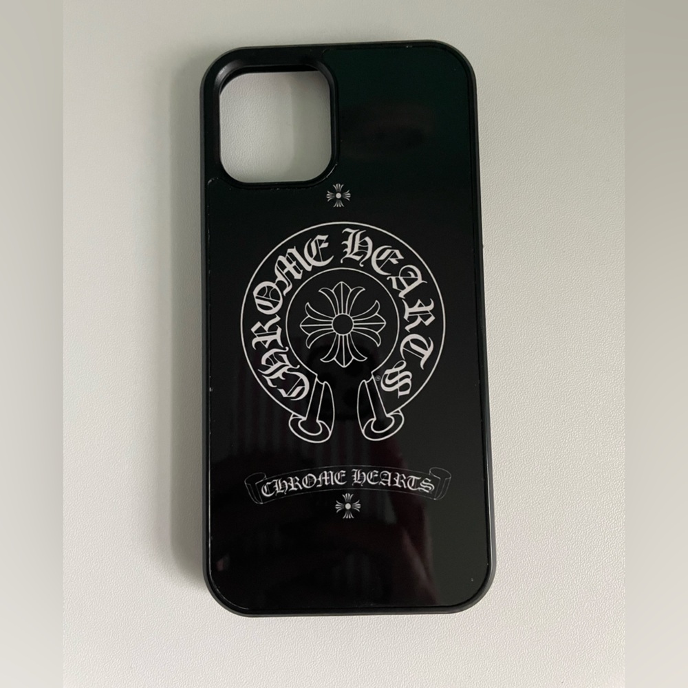 Chrome Hearts Black and Silver Phone Case